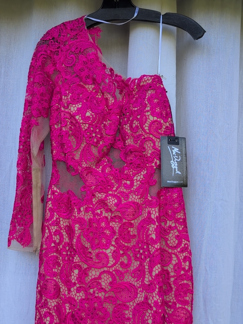 Mac Duggal 61674M - Fuchsia Lace Dress